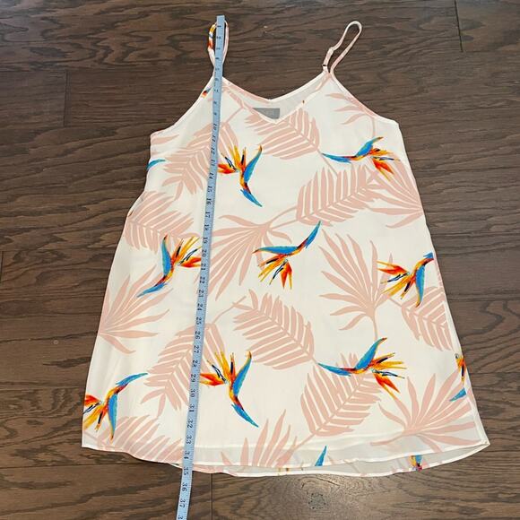 Asher Winnie Birds of Paradise Floral Pattern Mini Slip Dress Size Medium - Picture 4 of 7